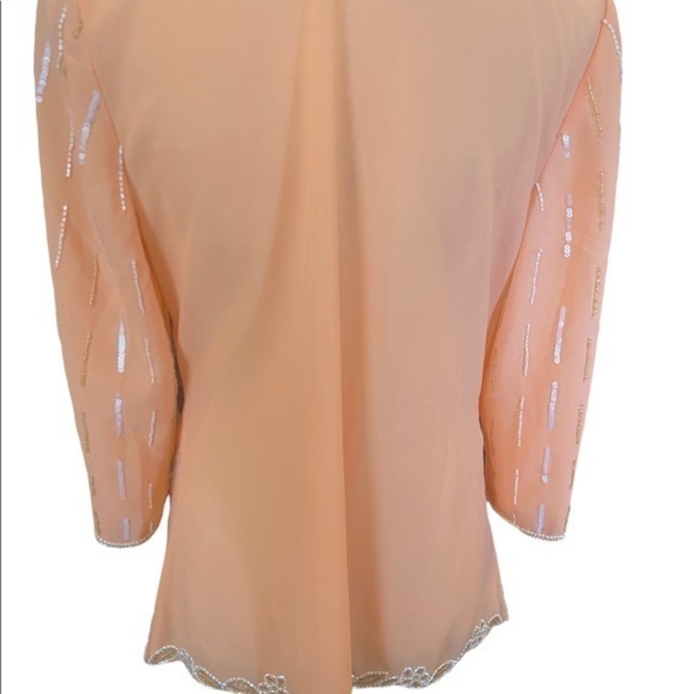 Midnight Velvet Peach‎ Beaded Jacket size medium vintage style jacket - Picture 3 of 12